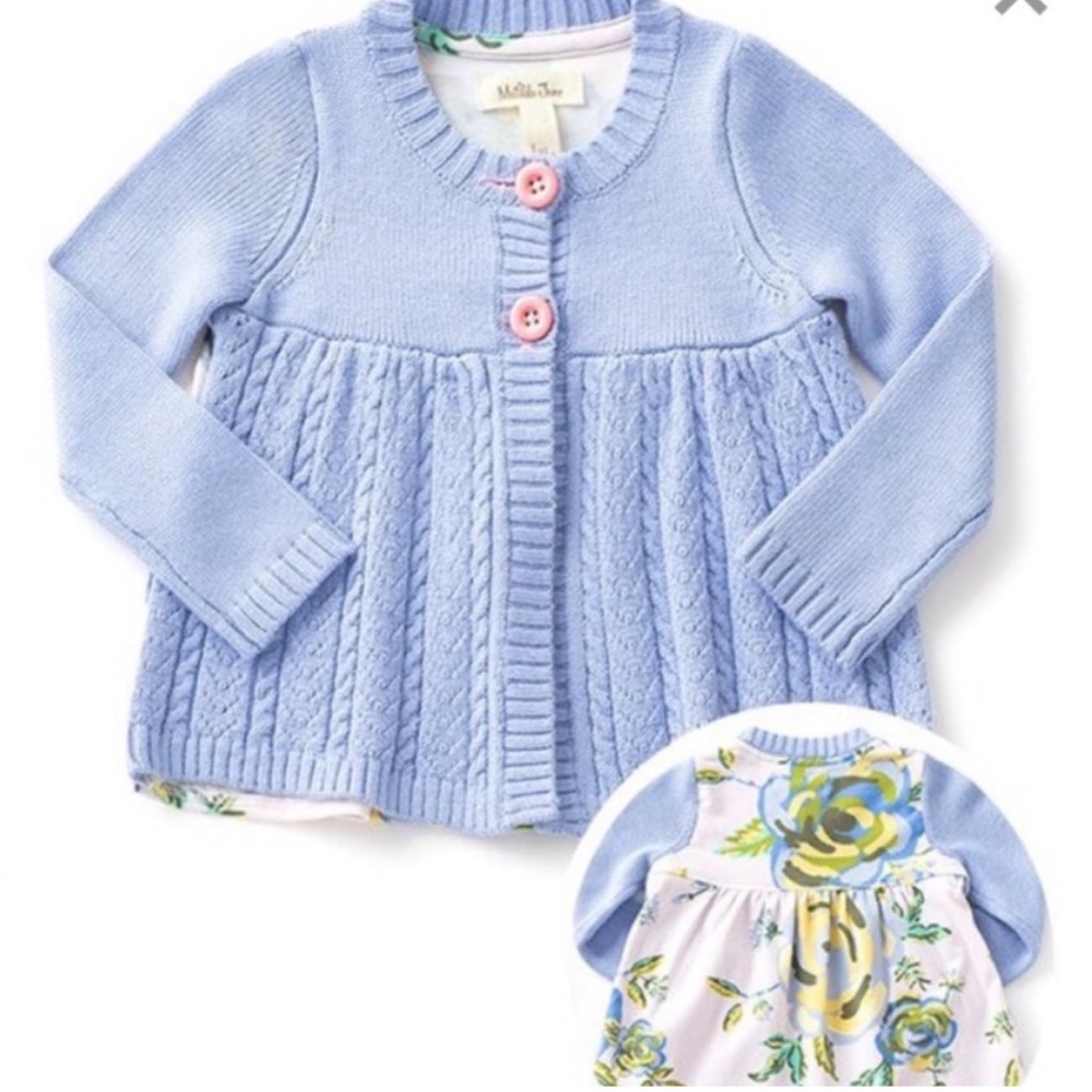Matilda Jane Little One Cardigan Purple floral back size 4